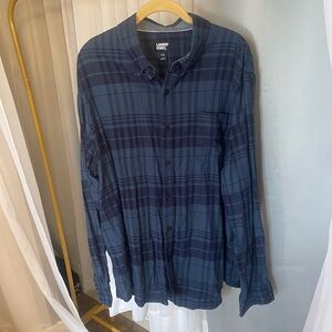 Lands' End Blue Plaid Shirt